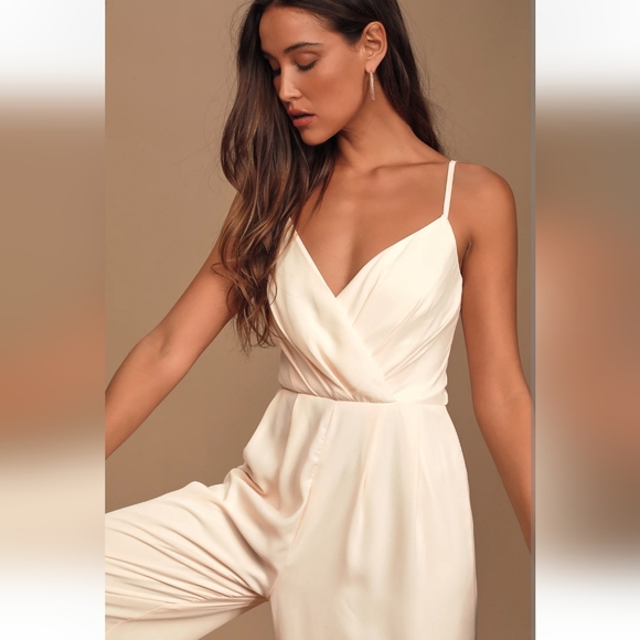 COPY - NWOT Lulus Call For Me Gardenia Faux Wrap Jumpsuit - Picture 2 of 10